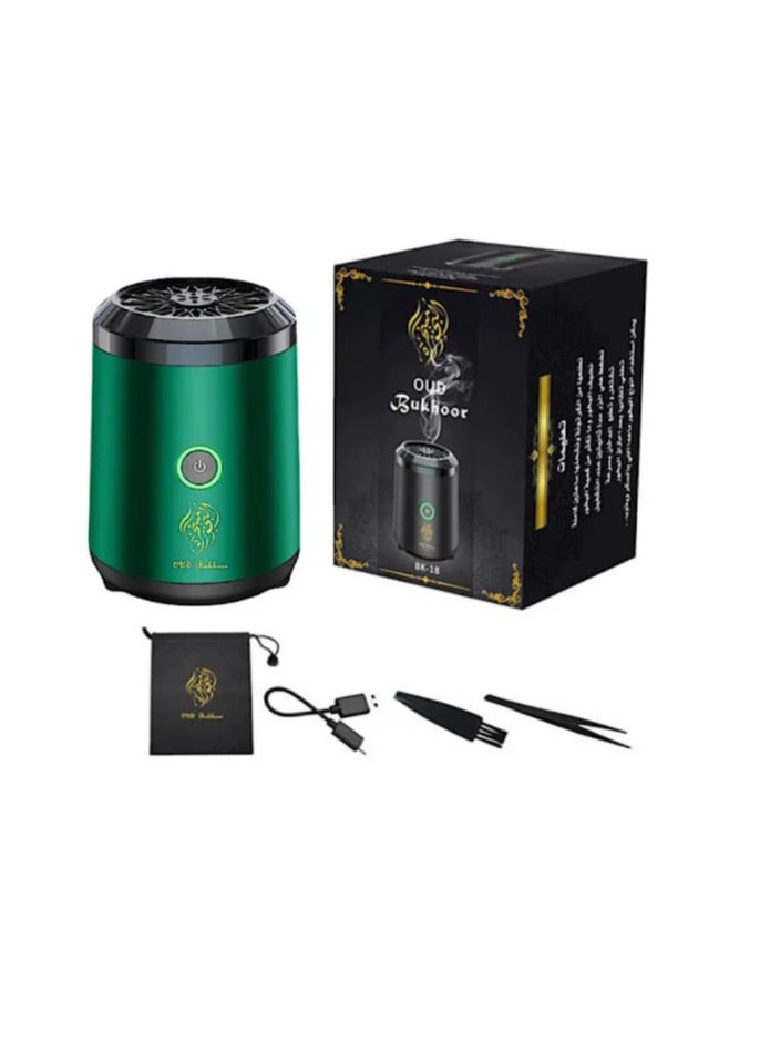 Oud Bukhoor جهاز بخور العود BK18 موزع توابل كهربائي محمول يعمل بالطاقة عبر USB لحرق البخور في المنزل والسيارة والسفر - Image 1