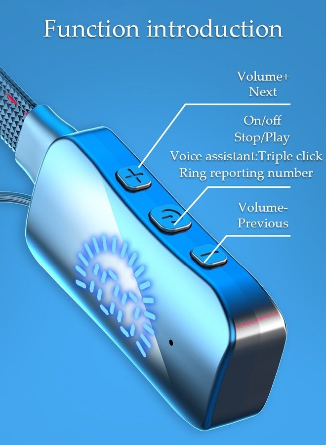 DUNISO Wireless Neckband Bluetooth Headphones with LED Power Display Sweatproof Sport Headsets with HIFI Stereo Sound and Game Mode Wireless Earphones for Gym Running Driving - Image 3