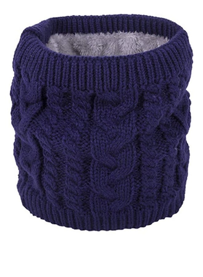 NIUE Unisex Double-Layer Soft Fleece Lined Thick Knit Neck Warmer Circle Scarf Windproof (Blue) - Image 1