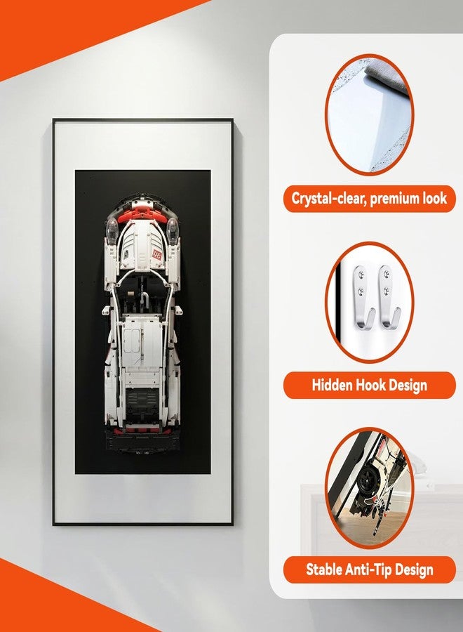 لوحة عرض جدارية من MIYOLU متوافقة مع LEGO Technic 42096، إطار سيارة عمودي كبير للتثبيت على الحائط (السيارة غير متضمنة) - Image 5