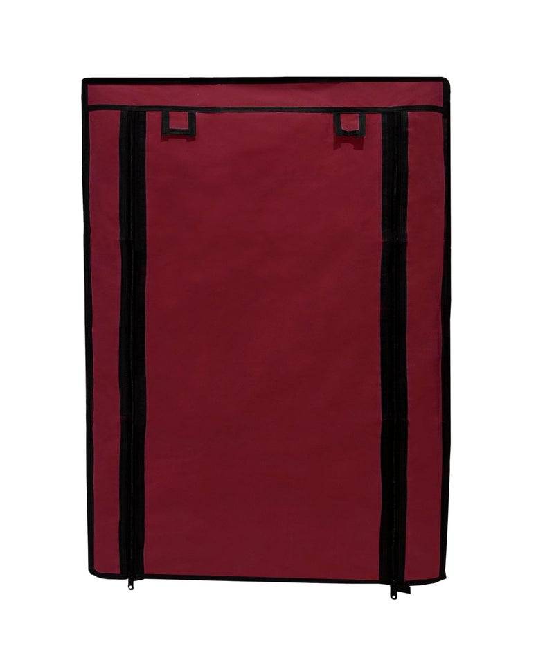 PHILOSHOP 4 Layer Shoe Rack Cover Only – Maroon Portable Foldable Non-Woven Zipper Fabric Cover for Shoe Stand – Dustproof, Breathable Shoe Organizer - Image 5