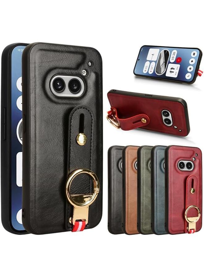 إيروريكس متوافق مع هاتف Nothing Phone 2A، غطاء خلفي مقاوم للصدمات مع حلقة معصم لهاتف Nothing Phone 2A، جراب جلدي واقي للهاتف باللون الأسود - Image 2