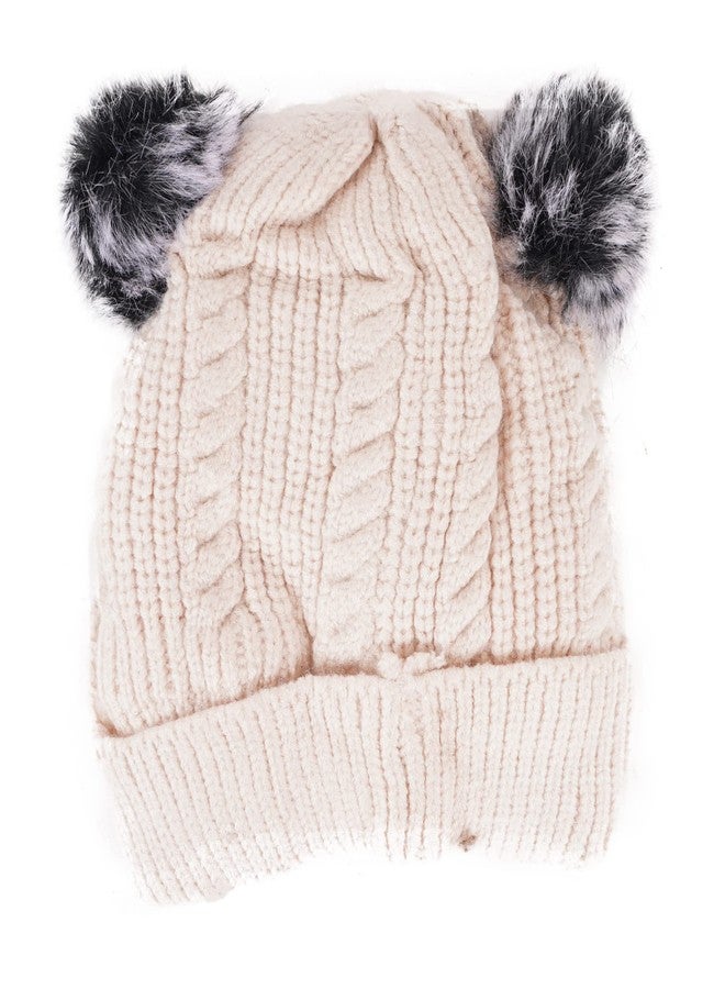 Zacharias Unisex Baby Kids Winter Woolen 2 Pom Pom Cap (3-24 Months) (2P-01) (Beige) - Image 2