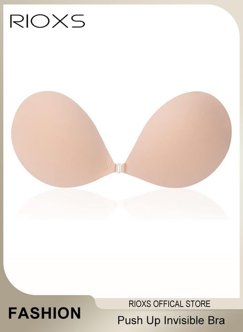 Women's Bra, Adhesive Bra Push Up Invisible Bra, Soild Color Silicone Bra Cups, Backless Pushup Lift Bra, Strapless Sticky Bras For Women, Lighweight Deep V-Shaped Bra, Ladies Comfy Bra