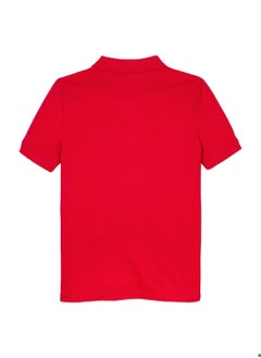 TOMMY HILFIGER Boys' Essential Flag Embroidery Regular Fit Polo - Cotton, Red  - Image 5