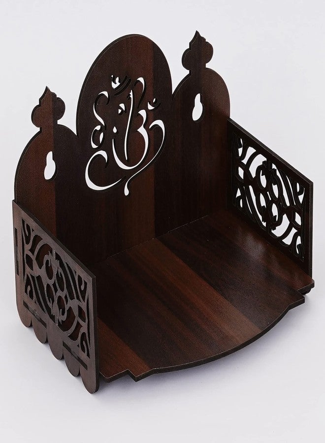 CAPIO ART Readymade Wooden Wall Hanging Puja Temple for Home | God Stand for Pooja Room Mandir | Wall Mounted Wood Devghar Stand for Office and Shop | Brown | A-Design - Image 5
