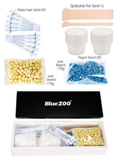 Blue zoo Nose Wax Kit, Nose Ear Hair Instant Removal Kits, Multicolour Wax Beans Kit  - Image 1