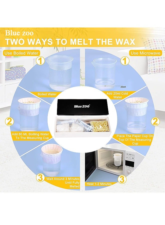 Blue zoo Nose Wax Kit, Nose Ear Hair Instant Removal Kits, Multicolour Wax Beans Kit - Image 4