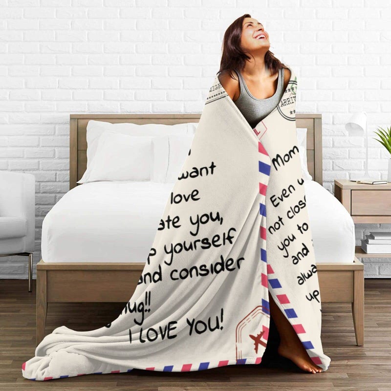 Menghao Throw Blankets Anniversary Birthday Gift for Mom from Daughter Son  Dear Mom Blanket for Mother's Day  Super Soft Flannel Throw Blankets for Christmas Valentines Day for Bed Couch(60x80) - Image 4