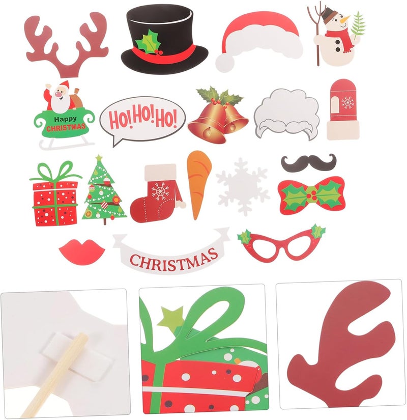Amosfun 19pcs Christmas Snowman Doll Photo Props Gloves Bells Boots DIY Party Supplies - Image 4