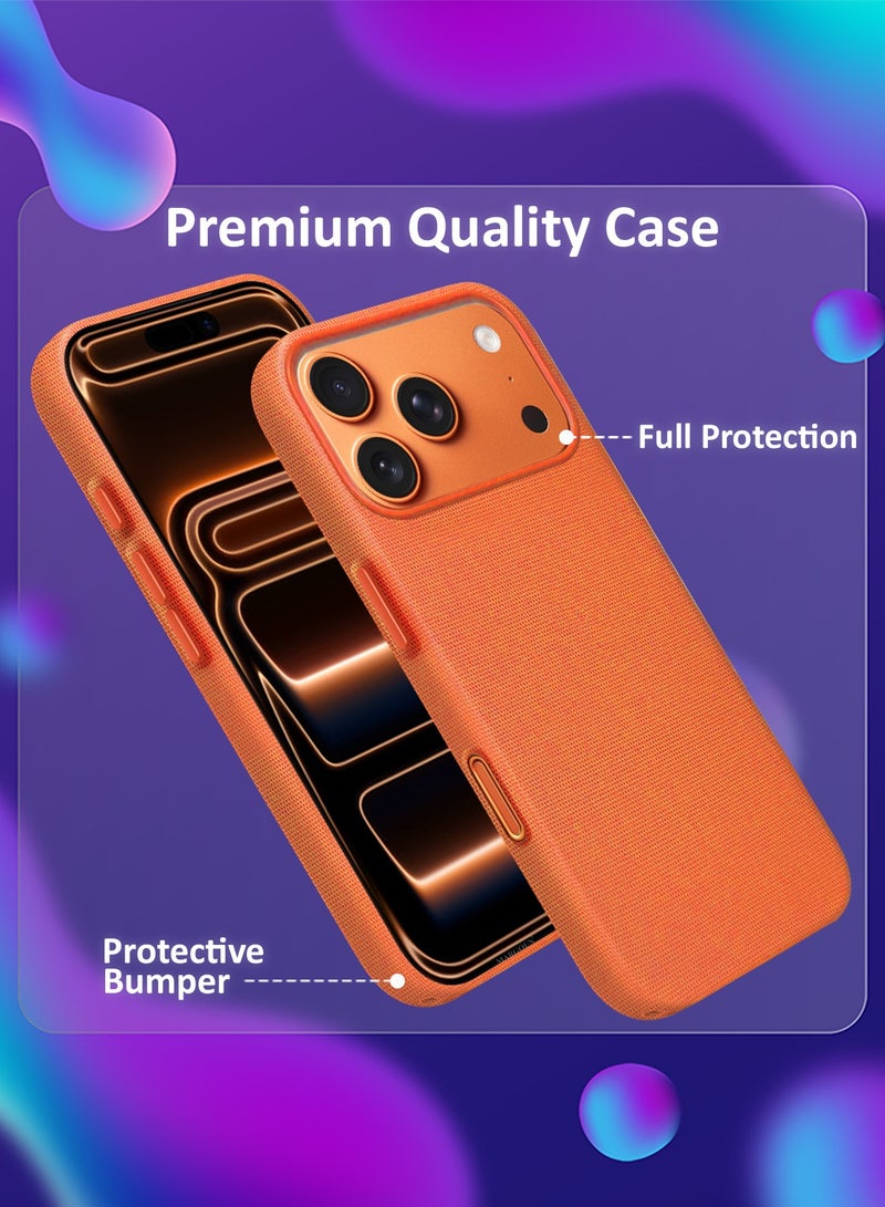 CATANES Tech Woven Case Cover for iPhone 17 Pro Max – Slim Protective Textured Back Case - Cosmic Orange - Image 2