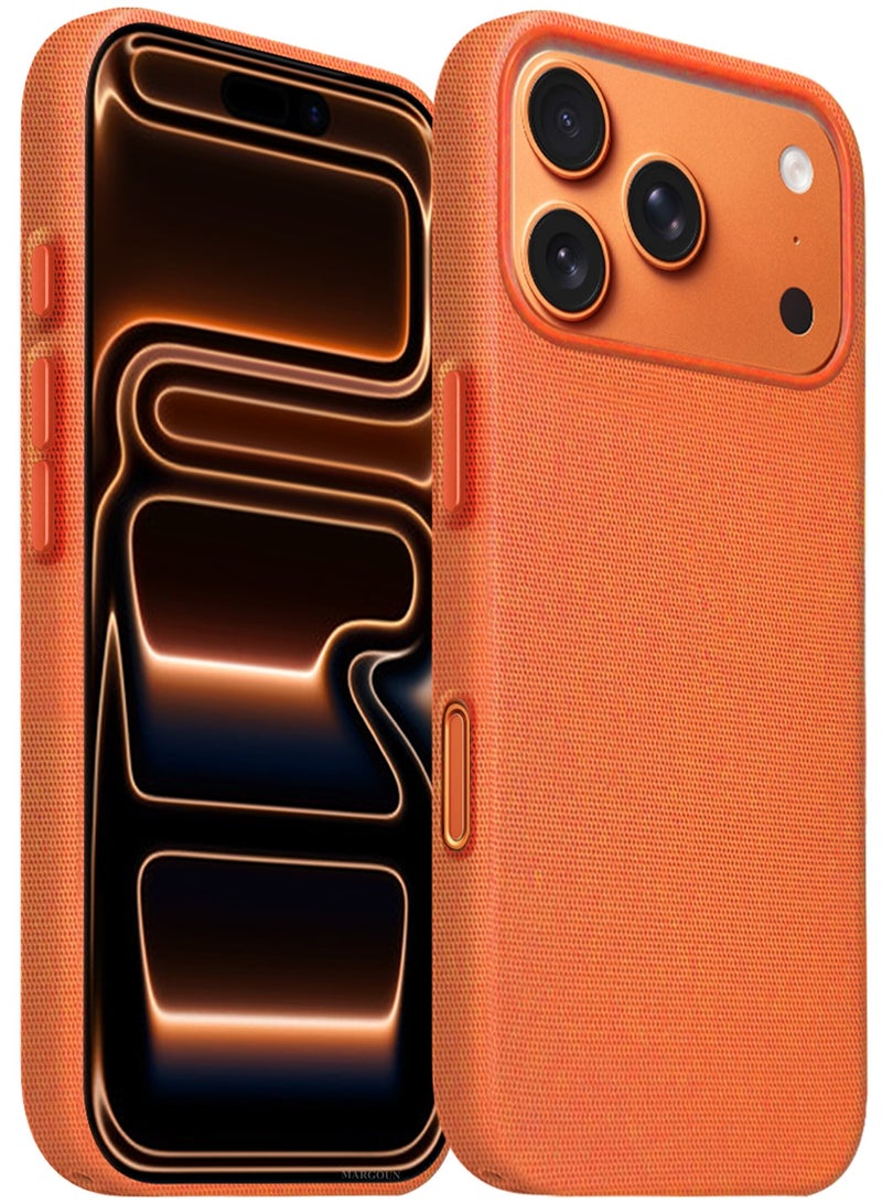 CATANES Tech Woven Case Cover for iPhone 17 Pro Max – Slim Protective Textured Back Case - Cosmic Orange - Image 1