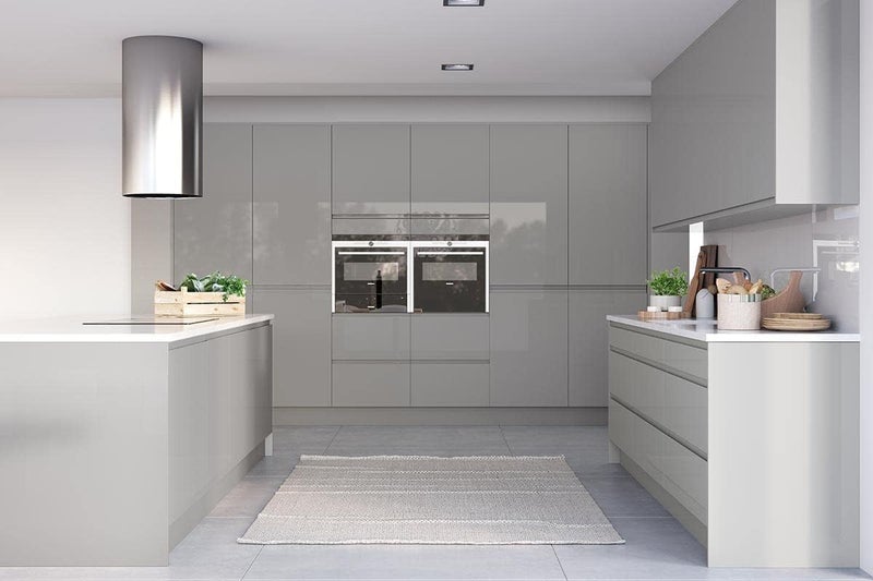 ERATO Glossy Wallpaper Peel & Stick Vinyl Contact Paper Self Adhesive Wallpaper for Kitchen Cabinets Furniture Countertop Removable Waterproof Wallpaper (Light Grey Glossy, 2 Feet x 12 Feet) - Image 5