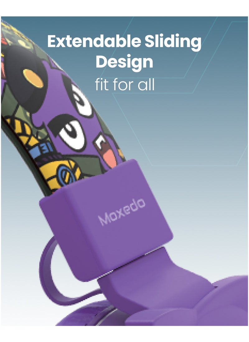 Moxedo - Moxedo Junior Wireless On-Ear Headphones for Kids Adjustable Foldable Design Stereo Headphone 90dB with Built-In Microphone Compatible for iPad/Phone/Tablet and Other Devices (Junior Koda) - Image 1