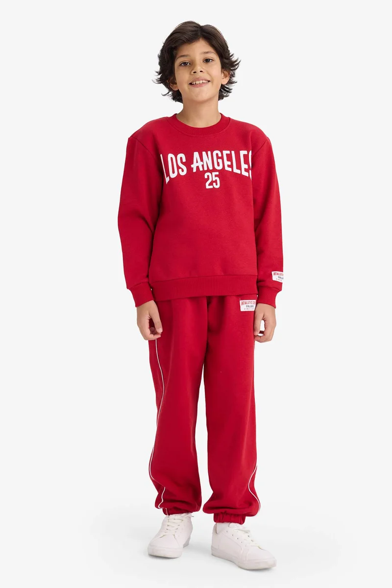ديفاكتو Boy Printed Sweatshirt Sweatpants 2 Piece Set