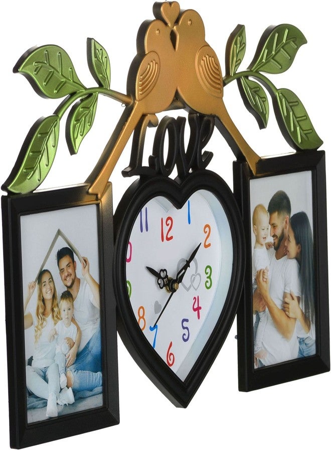 Harbour Analog Latest Stylish New Models Wall Clock with Photo Frames (Size Height 29 CM X Width 49 CM)- Home Decor Big Size Wall Clock MZ 771 WL 2-Plastic,Black - Image 4