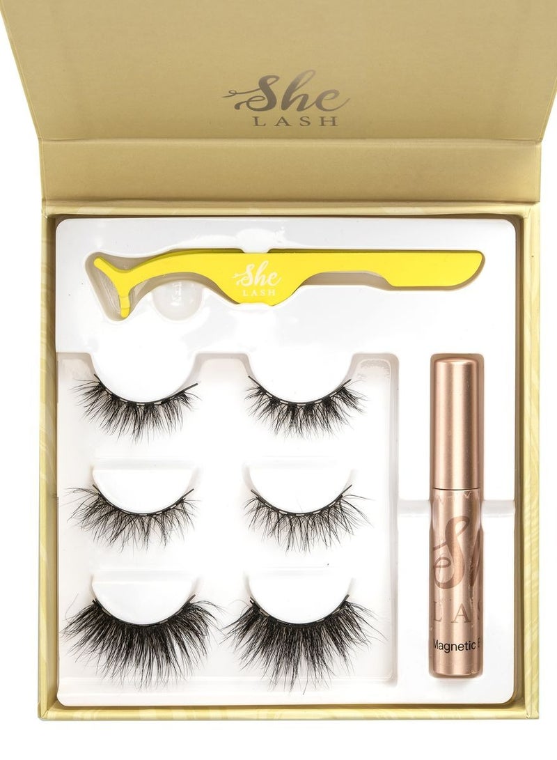 شي لاش رموش اصناعية – شرائط حجم كامل خفيفة لمظهر أنيق طبيعي وساحر - Image 1