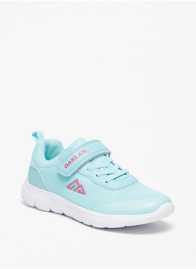 Oaklan by Shoexpress - Girls Logo Print Sports Shoes with Hook and Loop Closure - Image 1