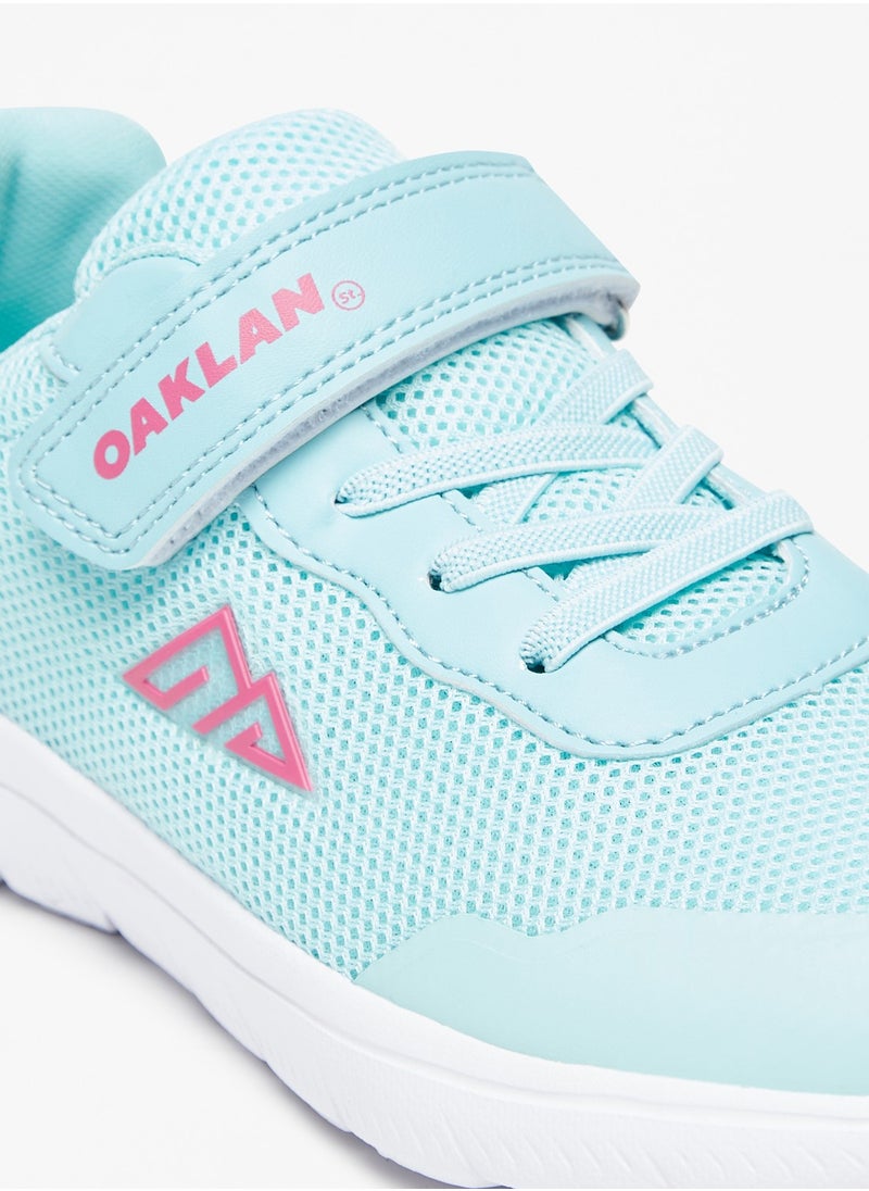 Oaklan by Shoexpress - Girls Logo Print Sports Shoes with Hook and Loop Closure - Image 1