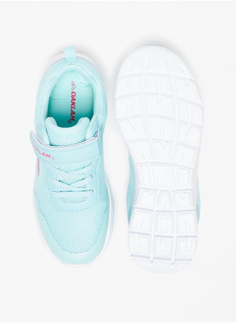 Oaklan by Shoexpress - Girls Logo Print Sports Shoes with Hook and Loop Closure - Image 1