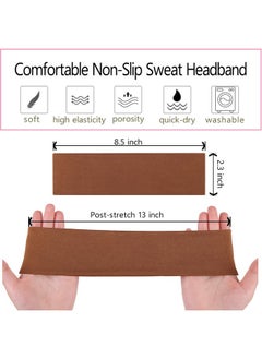 Leeven Leeven Women's Headbands for Short Hair 6 PCS Non Slip Elastic Floral Hairbands Soft Fabric Stripe Head Bands for Girls Heart Headbands  - Image 2