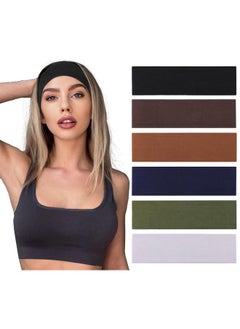 Leeven Leeven Women's Headbands for Short Hair 6 PCS Non Slip Elastic Floral Hairbands Soft Fabric Stripe Head Bands for Girls Heart Headbands  - Image 1