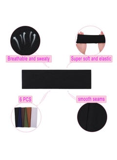 Leeven Leeven Women's Headbands for Short Hair 6 PCS Non Slip Elastic Floral Hairbands Soft Fabric Stripe Head Bands for Girls Heart Headbands  - Image 3