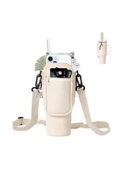 Bukela Water Bottle Holder with Shoulder Strap, for Stanley 40 oz Tumblers, with handle, with phone pocket and adjustable shoulder strap, Tumbler Accessory, for Stanley, Outdoor Water Bottle Holder  - Image 1