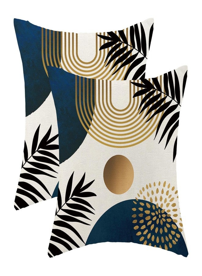 OFIRD Boho Pillow Covers 20x20 Set of Mid Century Black Gold Navy Blue Geometric Throw Pillow Covers Outdoor Decor, Abstract Modern Bohemian Farmhouse Linen Decorative Cushion Cover for Home Sofa - Image 1