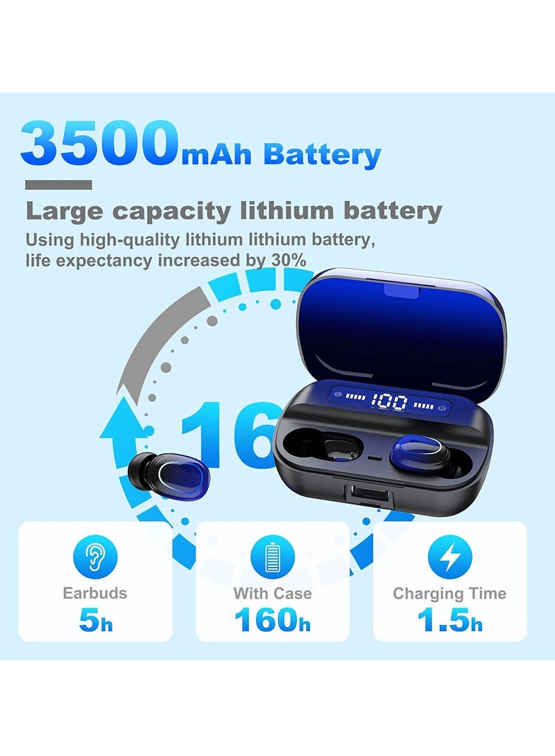 Bluetooth Headphones True Wireless Earbuds Touch Control Charging Case IPX7 Waterproof Stereo Earphones Bluetooth 5.1 Deep Bass Ear Buds Built-in Mic - Image 4