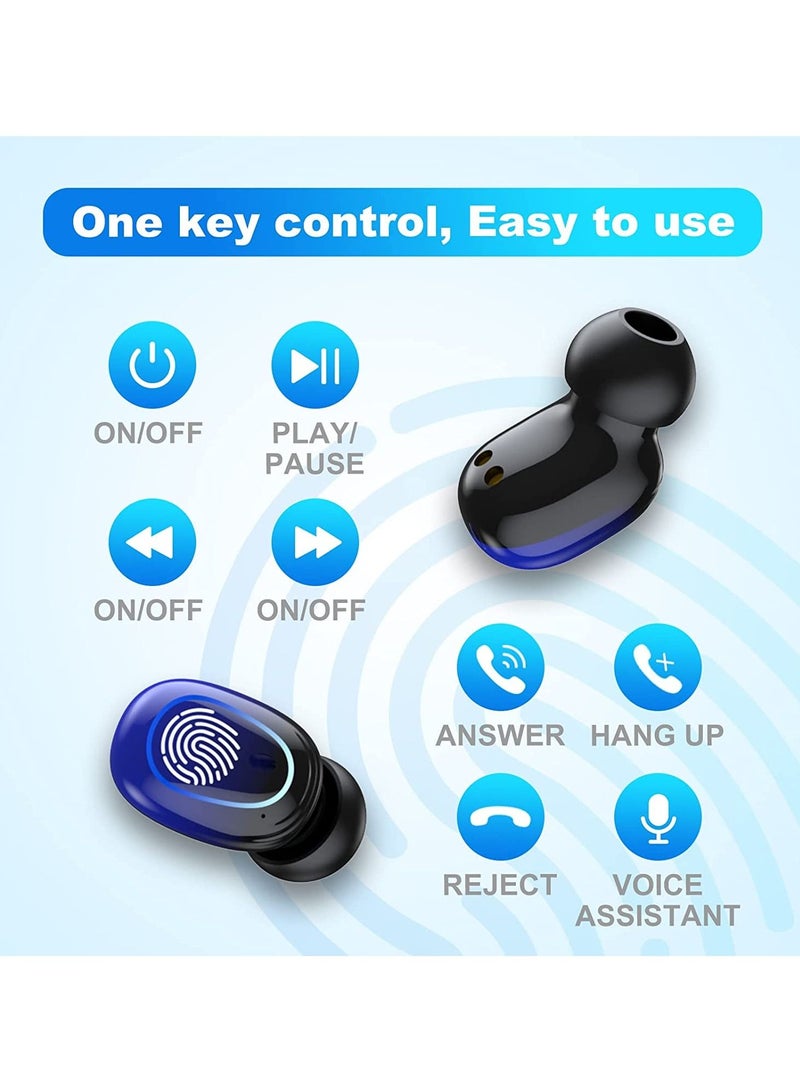 Bluetooth Headphones True Wireless Earbuds Touch Control Charging Case IPX7 Waterproof Stereo Earphones Bluetooth 5.1 Deep Bass Ear Buds Built-in Mic - Image 5