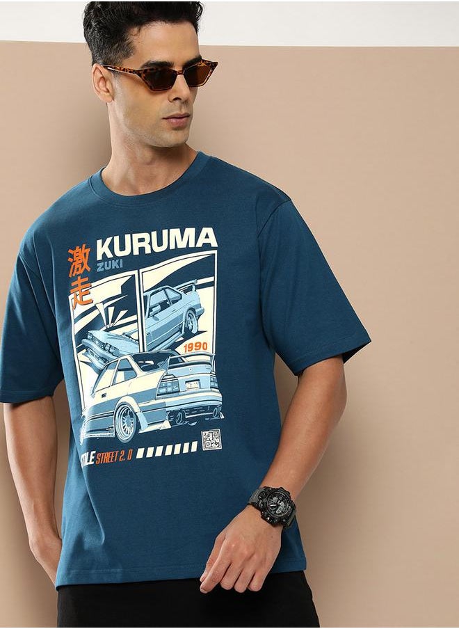 Difference of Opinion Oversized Drop-Shoulder Graphic Print T-Shirt by Styli  - Image 1