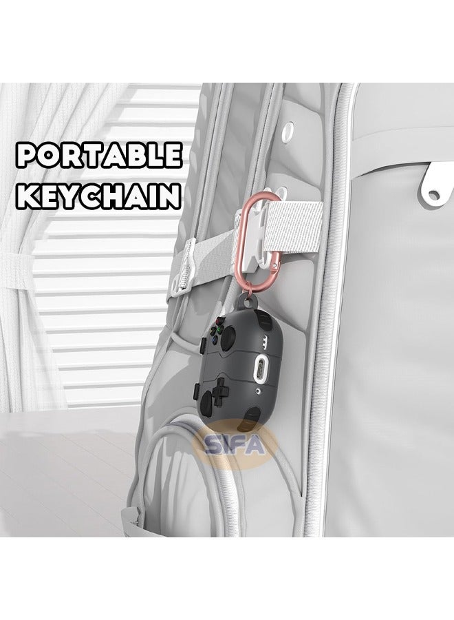 اليشمك Airpods 4 Case Cover, 3D Game Console Design AirPods 4th Generation Case with Cleaner Kit, Soft Silicone Rugged Shockproof Case for Women Men with Keychain for Airpods 4 2024, Black - Image 5