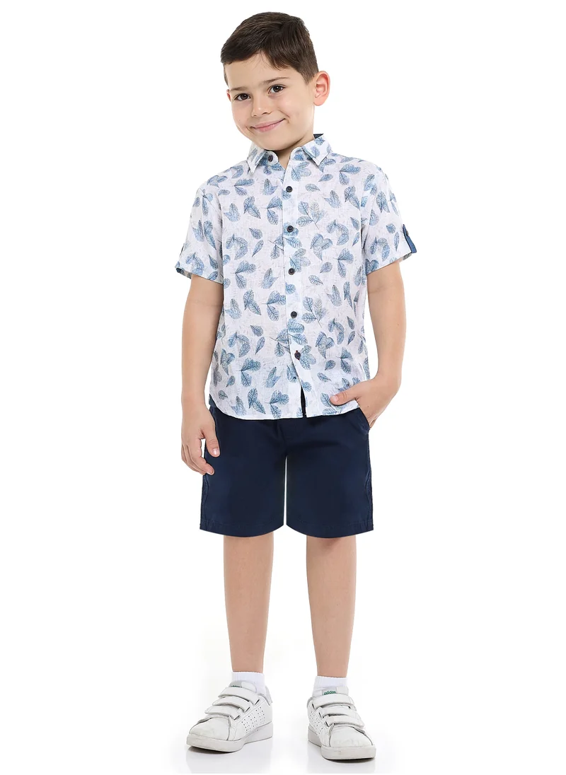 victor and jane Victor and Jane 2-Piece Printed Short Sleeves Shirt with Shorts
