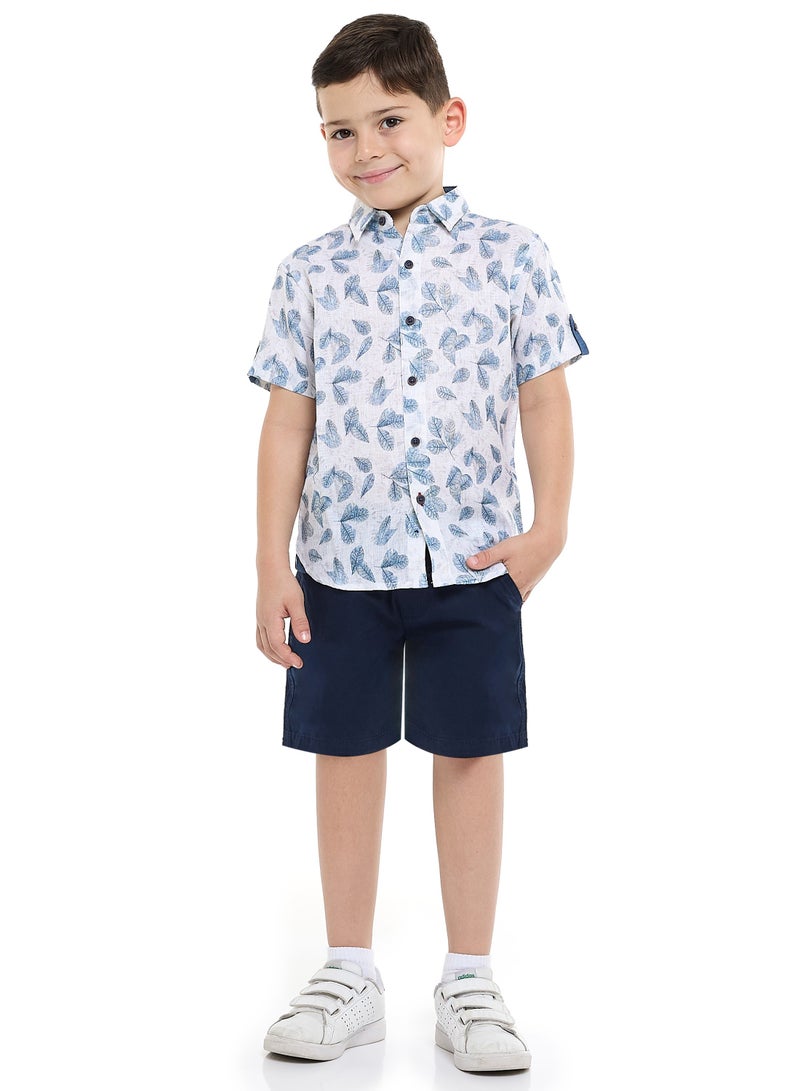 فكتور اند جين فيكتور وجين طقم قميص بأكمام قصيرة مطبوع وشورت قطعتين - Image 1