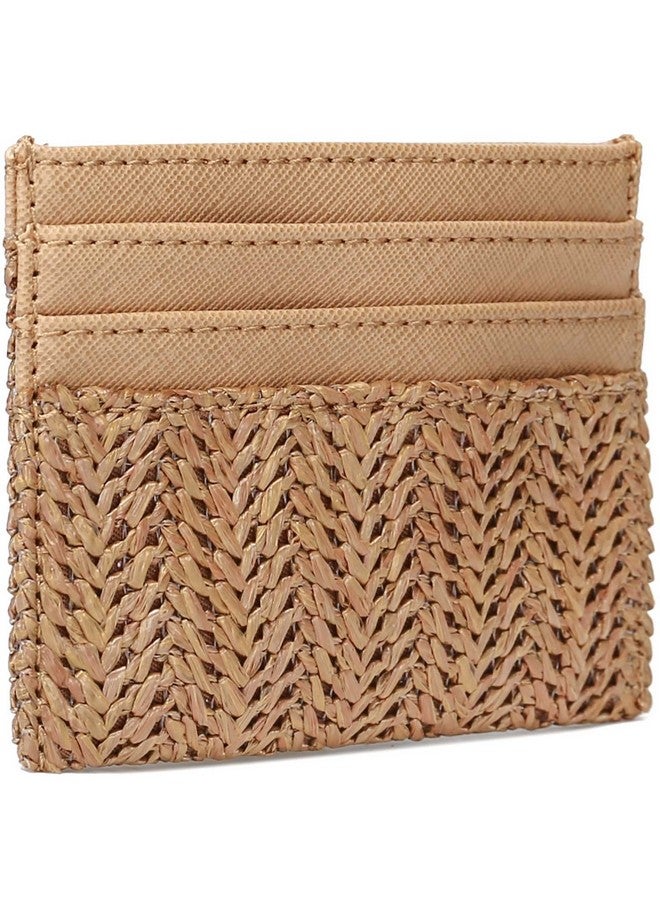 YIKOEE Mini Straw Purse Slim Wallets For Women Cash Credit Card Holder - Image 5