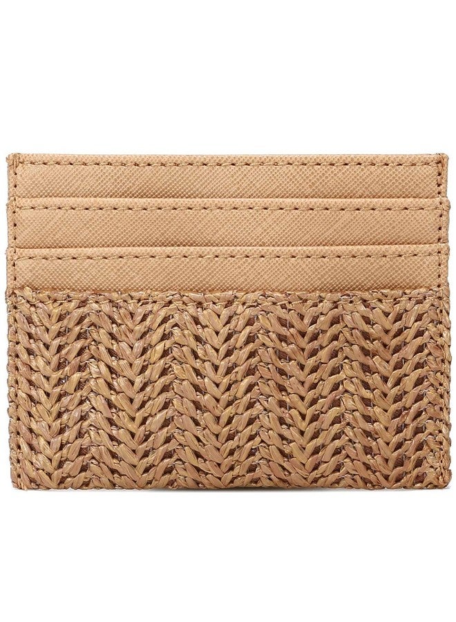YIKOEE Mini Straw Purse Slim Wallets For Women Cash Credit Card Holder - Image 4