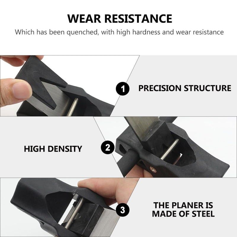 ميني ميني طائرة يدوية خشبية مضغوطة أداة نجارة سوداء لمشاريع النجارة DIY - Image 4
