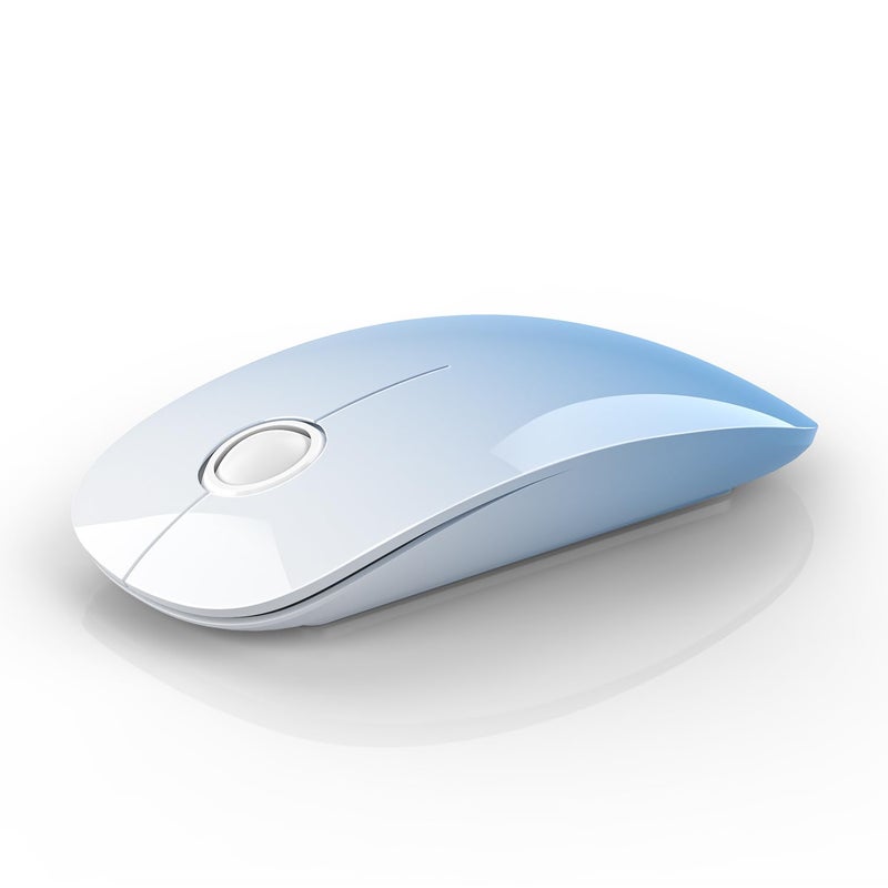 RAPIQUE Bluetooth Wireless Mouse - (BT5.1+USB) Dual Connectivity, Quiet Click, Low Power, and 1600 DPI, Portable Cordless Mouse for Laptop, MacBook Pro/Air, iPad (Gradient Sky Blue) - Image 1