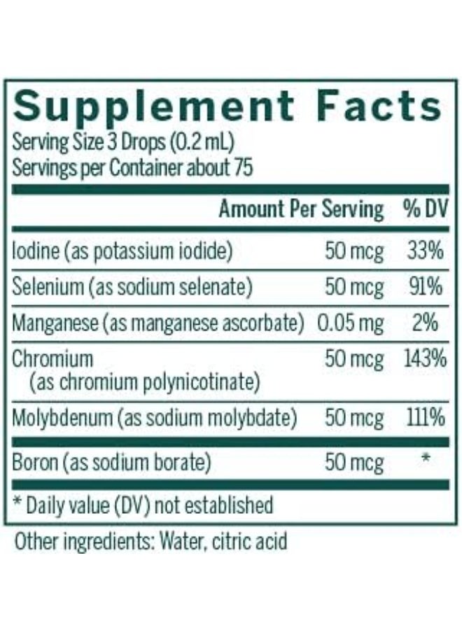 Genestra Brands - Trace Mineral Complex CWS - Supports Thyroid Function and Helps Protect Against Oxidative Stress - 0.5 fl. oz. - Image 2