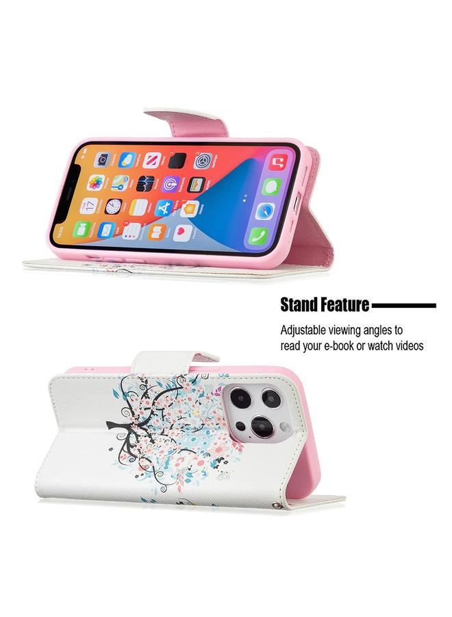 Zaboon Case For iPhone 13 Colored Drawing Pattern Horizontal Flip Leather Case with Holder & Card Slots & Wallet - Image 4