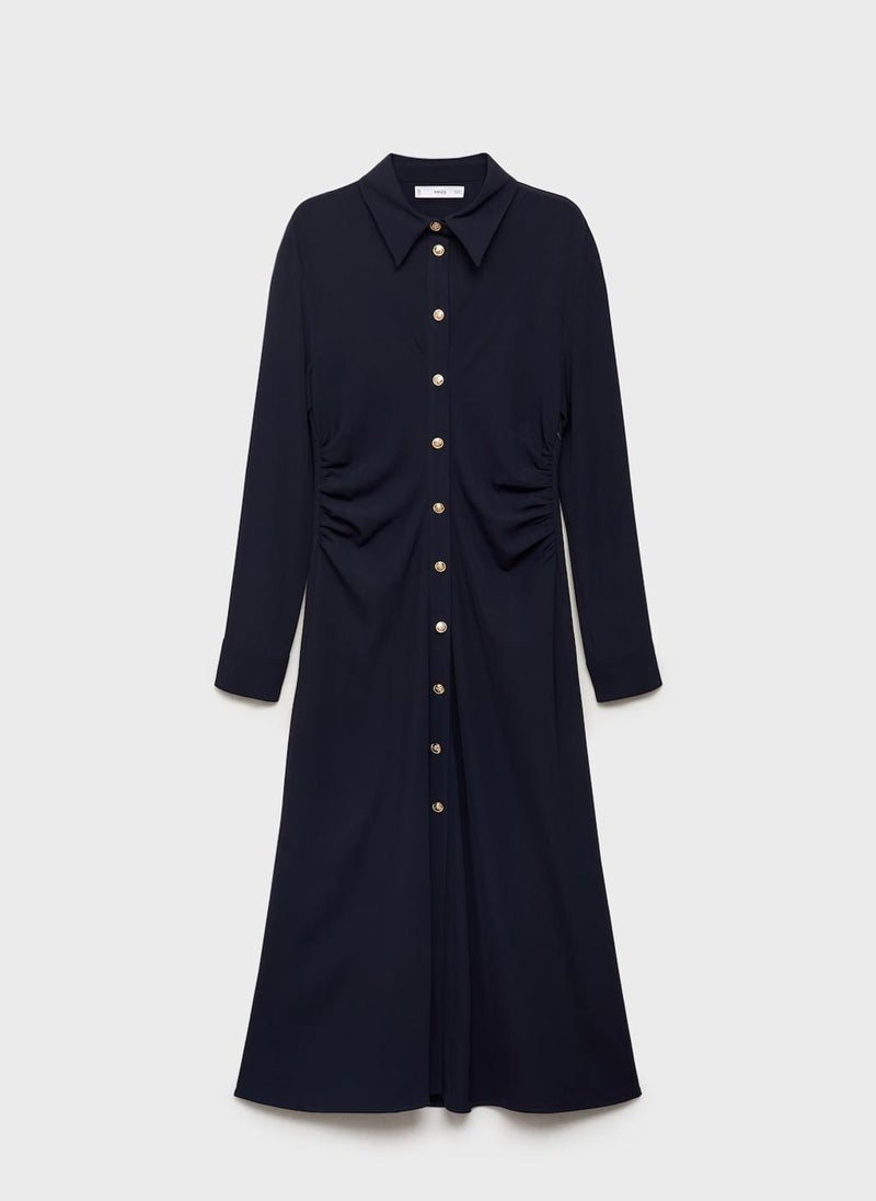MANGO Draped Waist Midi-Dress  - Image 5