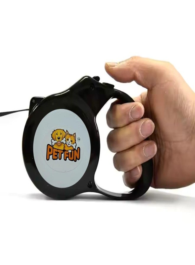 PET FUN حبل مقود قابل للسحب للكلاب من بيت فن | 5 أمتار، شريط طوق نايلون قوي سريع القفل خالٍ من التشابك مع مقبض مانع للانزلاق | دوران 360 درجة للكلاب والقطط الصغيرة والمتوسطة والكبيرة (حتى 50 كجم) - Image 3