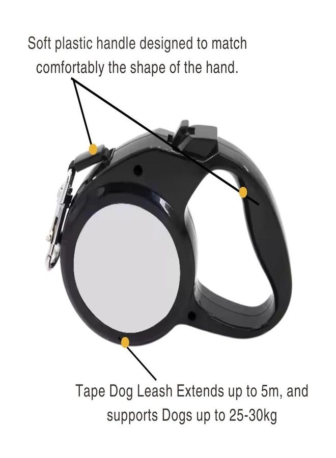 PET FUN حبل مقود قابل للسحب للكلاب من بيت فن | 5 أمتار، شريط طوق نايلون قوي سريع القفل خالٍ من التشابك مع مقبض مانع للانزلاق | دوران 360 درجة للكلاب والقطط الصغيرة والمتوسطة والكبيرة (حتى 50 كجم) - Image 4