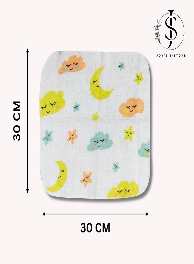 JOY'S E-STORE Muslin Cotton Baby Washcloths for Newborns | Ultra Soft, Absorbent, Reusable Face Towels | 30x30 cm | Pack of 6 | Soft Hankies for Babies - WCL42 Combo P4 - Image 5