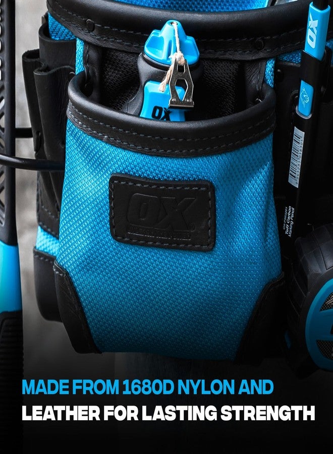 OX Tools Ultimate 10 Pocket Leather & Nylon Fastener Pouch, Top-Grain Leather & Kevlar Reinforcements - Image 3