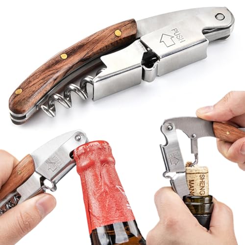 Hodaqe Wine Bottle Opener, Professional Stainless Steel Corkscrew for Beer, Key for Servers, Bartenders, Sommeliers and Hobbyists - Image 1