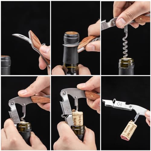 Hodaqe Wine Bottle Opener, Professional Stainless Steel Corkscrew for Beer, Key for Servers, Bartenders, Sommeliers and Hobbyists - Image 4
