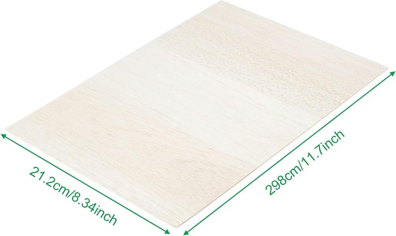 MIVIDE 12 Pack A4 Balsa Wood, 210x297x1.5MM Unfinished Blank Balsa Sheet, Craft Wood Board, Craft DIY Model Wood Plate for Arts and Crafts, School Projects, Wooden DIY Ornaments - Image 2