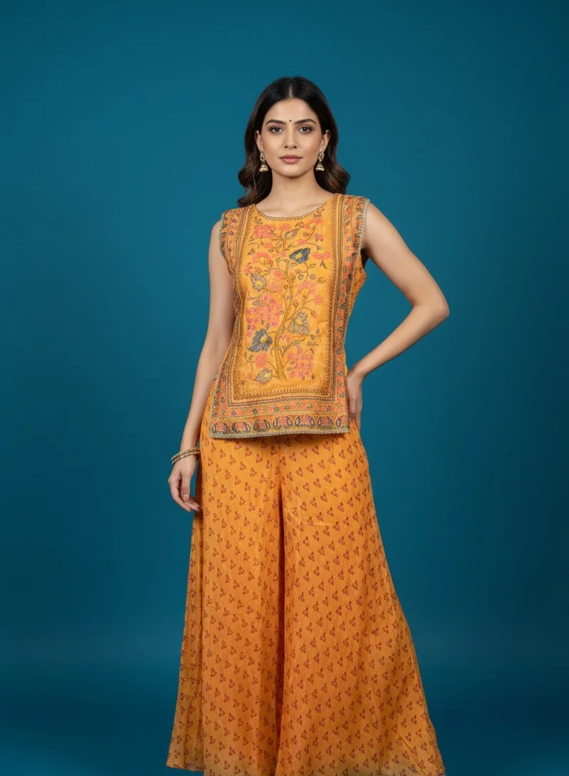 Lehar Yellow Floral Printed Co-Ord Set